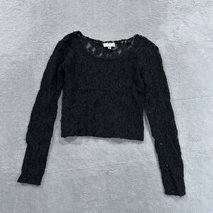 EXPO Blouse Top Lace Women 8 Black Whimsigoth Y2K Goth Vintage